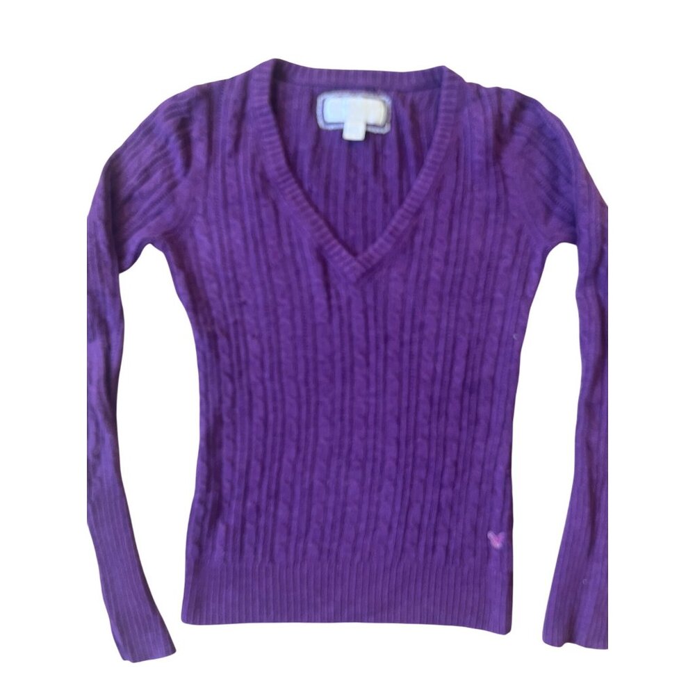 American Eagle Y2K Sweater Womens Medium Purple Grunge Preppy Bella Swan 90s